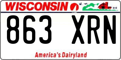 WI license plate 863XRN