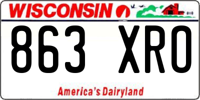 WI license plate 863XRO