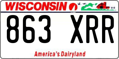 WI license plate 863XRR