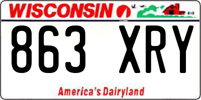 WI license plate 863XRY