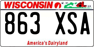 WI license plate 863XSA