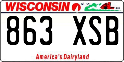 WI license plate 863XSB
