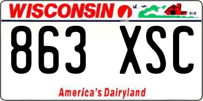 WI license plate 863XSC