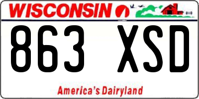 WI license plate 863XSD
