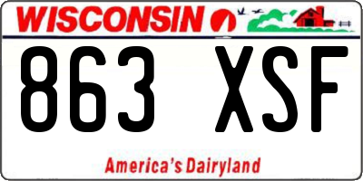 WI license plate 863XSF