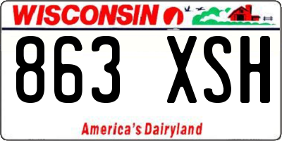 WI license plate 863XSH