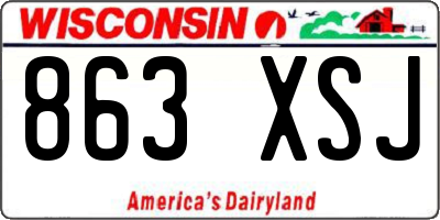 WI license plate 863XSJ