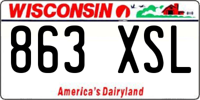 WI license plate 863XSL