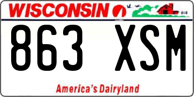 WI license plate 863XSM