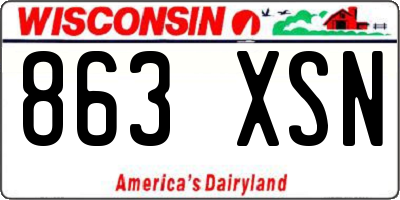 WI license plate 863XSN
