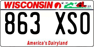 WI license plate 863XSO