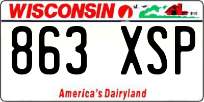 WI license plate 863XSP