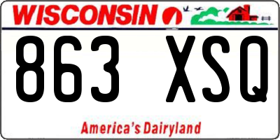 WI license plate 863XSQ