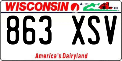 WI license plate 863XSV