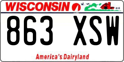 WI license plate 863XSW