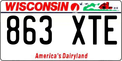 WI license plate 863XTE
