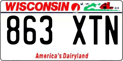 WI license plate 863XTN