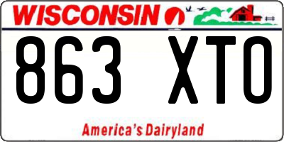 WI license plate 863XTO