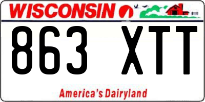 WI license plate 863XTT