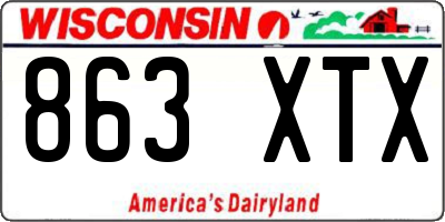 WI license plate 863XTX