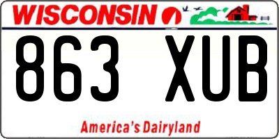 WI license plate 863XUB