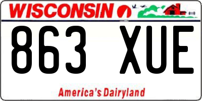 WI license plate 863XUE