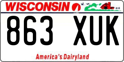 WI license plate 863XUK