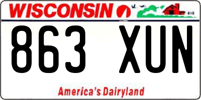 WI license plate 863XUN