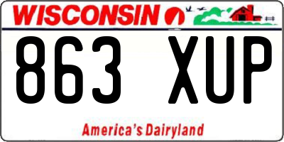WI license plate 863XUP