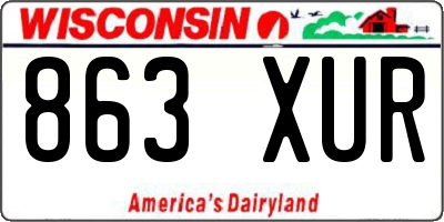 WI license plate 863XUR
