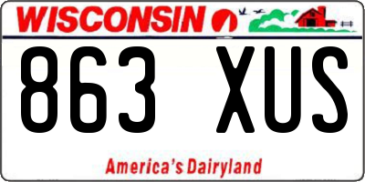 WI license plate 863XUS