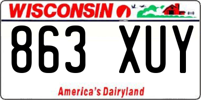 WI license plate 863XUY