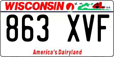 WI license plate 863XVF
