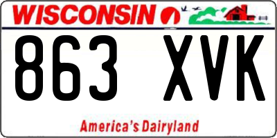 WI license plate 863XVK