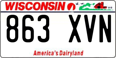 WI license plate 863XVN