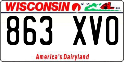 WI license plate 863XVO