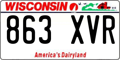 WI license plate 863XVR