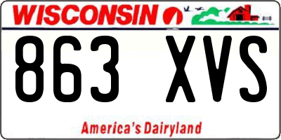 WI license plate 863XVS