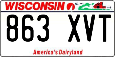 WI license plate 863XVT