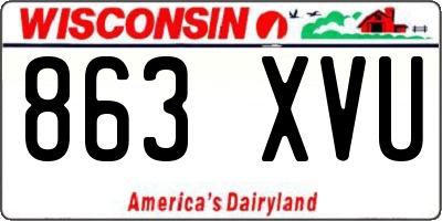 WI license plate 863XVU