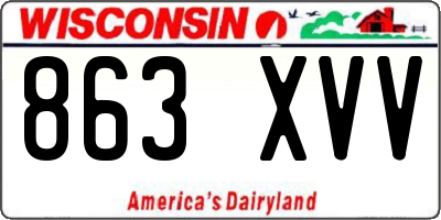 WI license plate 863XVV