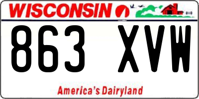 WI license plate 863XVW