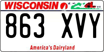 WI license plate 863XVY