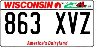 WI license plate 863XVZ