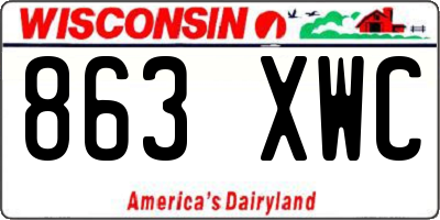 WI license plate 863XWC