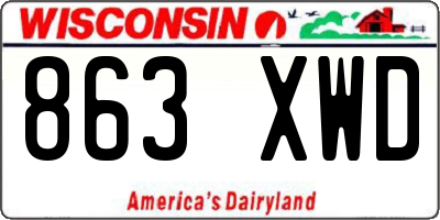 WI license plate 863XWD