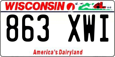WI license plate 863XWI