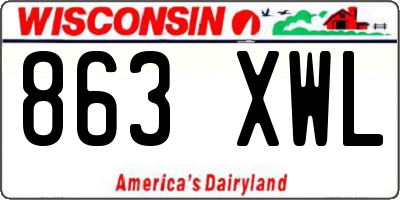 WI license plate 863XWL