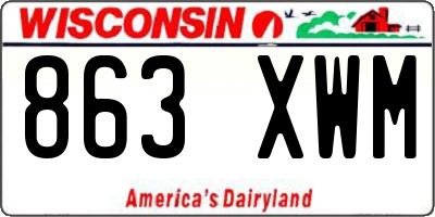 WI license plate 863XWM