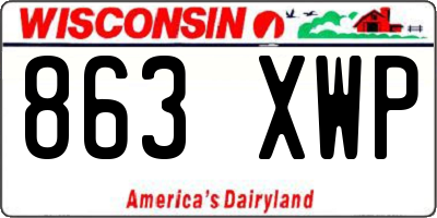 WI license plate 863XWP